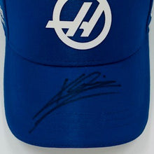 Load image into Gallery viewer, Kevin Magnussen  Hand Signed Official Haas F1 Team Cap 2022-Blue