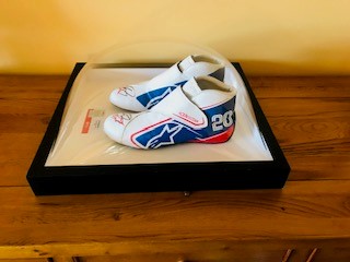 2022 Kevin Magnussen Haas F1 Team Signed Replica Race Boots in Display Case.