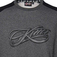 Load image into Gallery viewer, Kimi Raikkonen Formula One World champion Official Merchandise Kimi Script Logo Sweater-Black/Grey