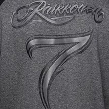 Load image into Gallery viewer, Kimi Raikkonen Formula One World champion Official Merchandise Kimi Script Logo Sweater-Black/Grey