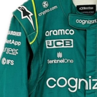 2022 Lance Stroll Used Cognizant Aston Martin Racing Formula One Team Alpinestars Race Suit