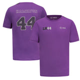 Mercedes AMG Petronas F1 Team Official Merchandise Lewis Hamilton 44 Sports T-Shirt-Purple
