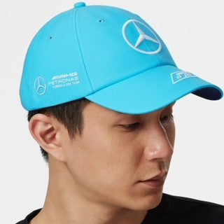 Mercedes AMG Petronas F1 Team Official Merchandise George Russell Driver Dad Cap-Light Blue