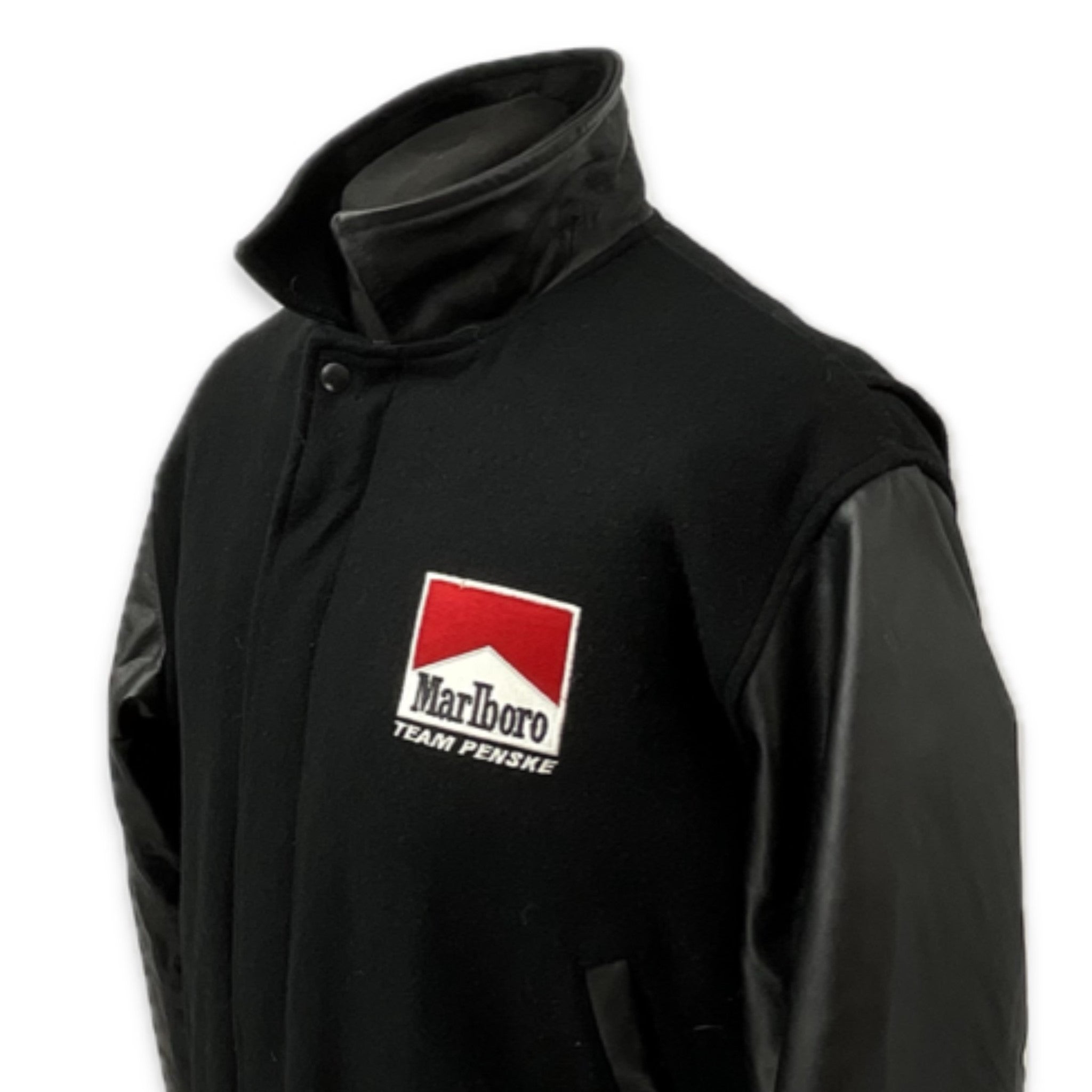 Vintage Marlboro Team Penske Indy Car Team Bomber Jacket-Black