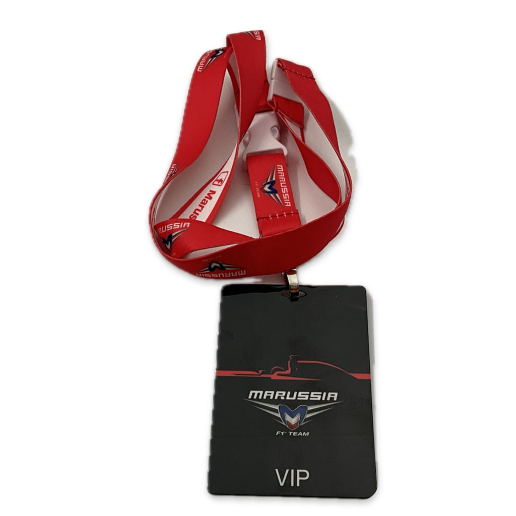 Marussia Formula One Team Issue VIP Pass and Lanyard