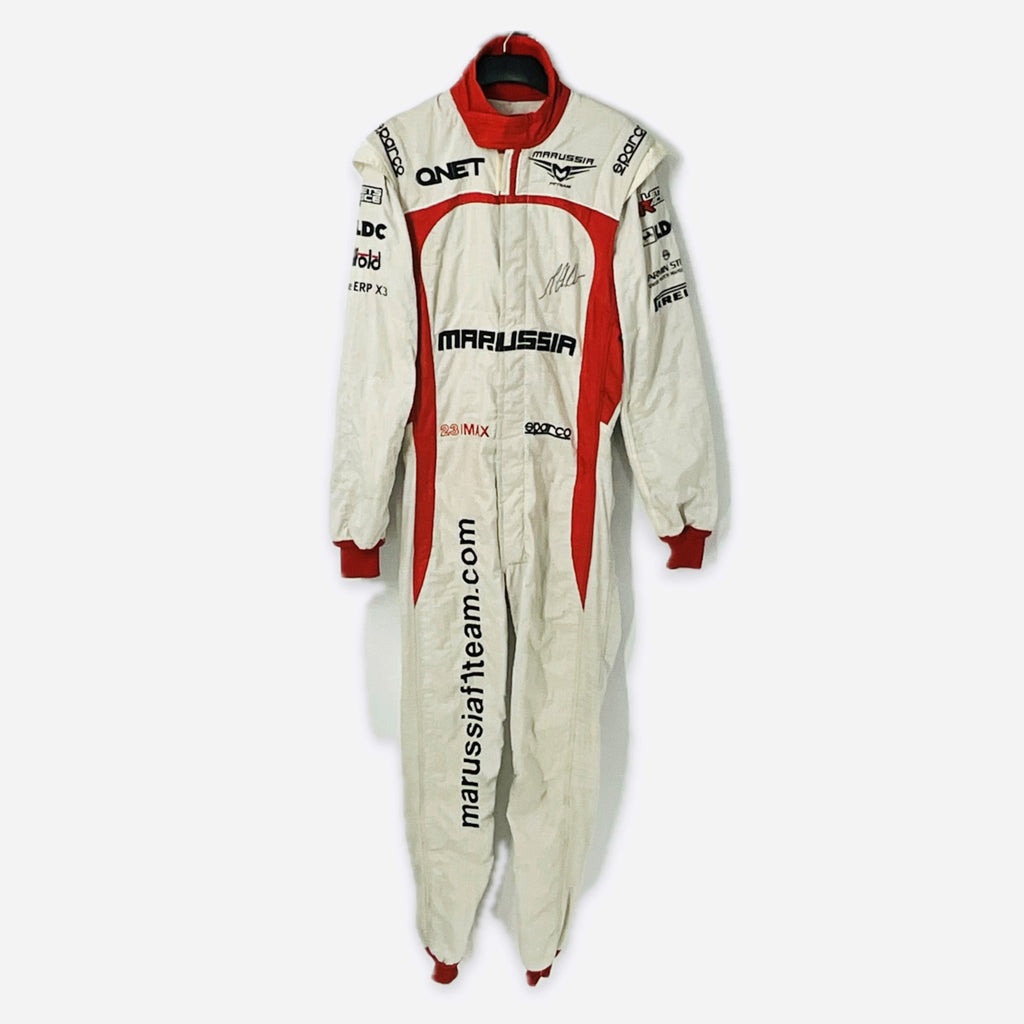 Max Chilton2013 Marussia Formula One Team Race Used and Hand Signed  Sparco Race Suit