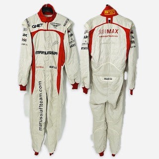 Max Chilton2013 Marussia Formula One Team Race Used and Hand Signed  Sparco Race Suit