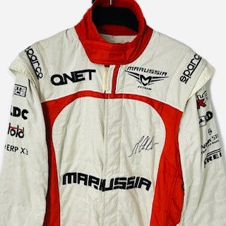 Max Chilton2013 Marussia Formula One Team Race Used and Hand Signed  Sparco Race Suit