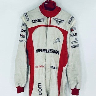 Max Chilton2013 Marussia Formula One Team Race Used and Hand Signed  Sparco Race Suit