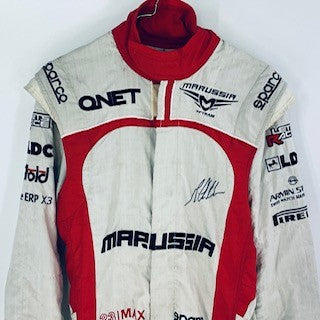 Max Chilton2013 Marussia Formula One Team Race Used and Hand Signed  Sparco Race Suit