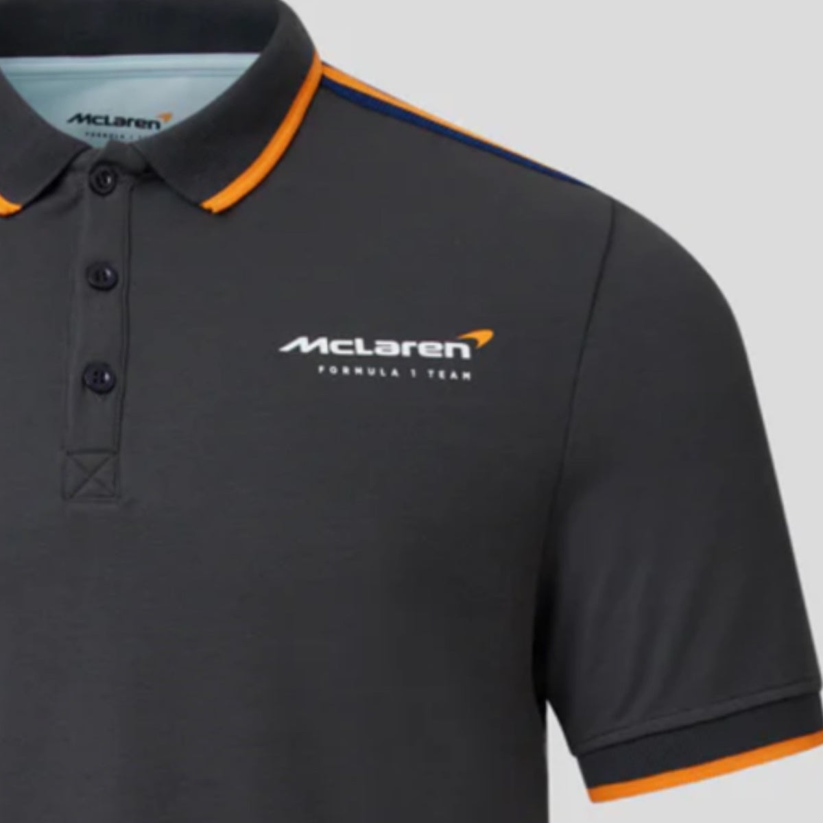 Car Racing Polos McLaren Racing F1 Team Gulf Racing Phantom/Delicate Blue Polo Shirt ...