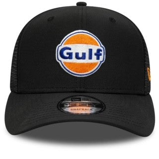 Gulf McLaren Formula One Team New Era Official Merchandise Large Logo Mesh Back Truckers  Cap- Black