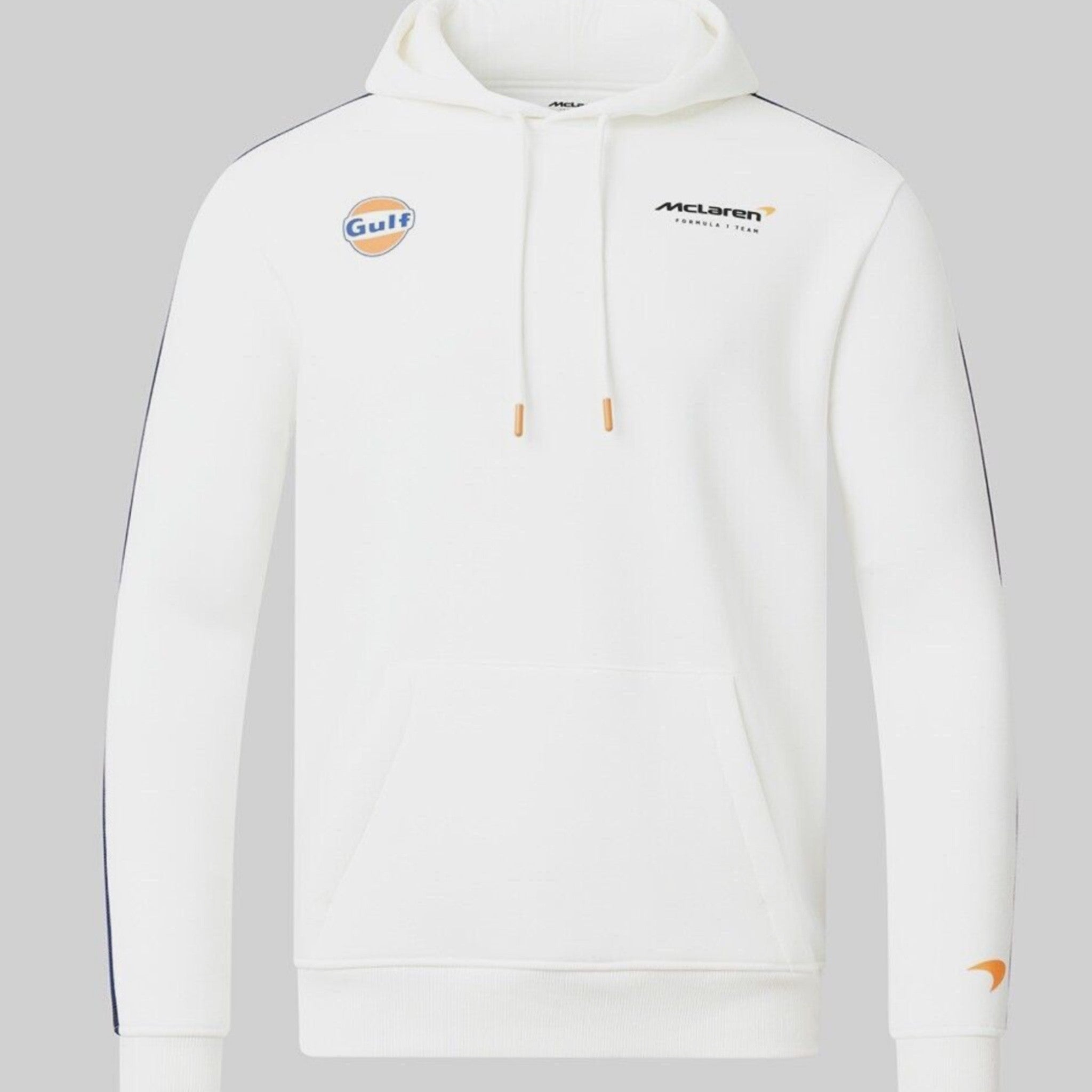 McLaren Gulf Formula One Team Official Merchandise Adults Core Logo Over Head Hoodie Snow White - Pit-Lane Motorsport