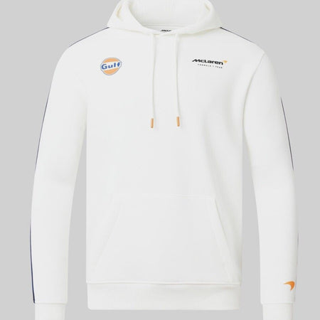 McLaren Gulf Formula One Team Official Merchandise Adults Core Logo Over Head Hoodie Snow White - Pit-Lane Motorsport
