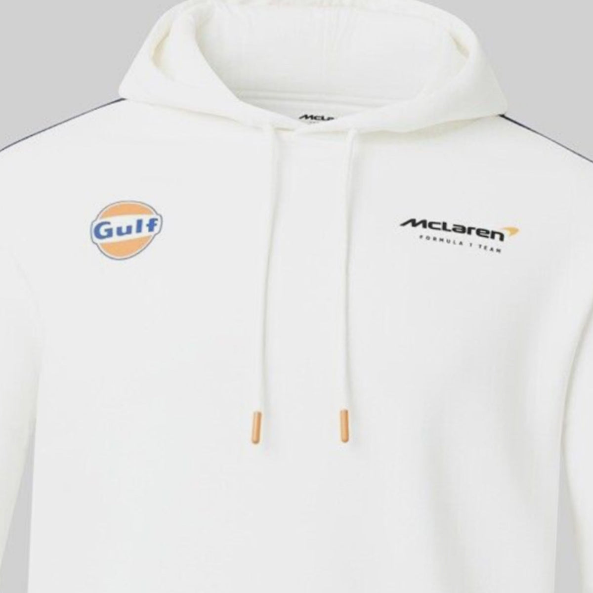 McLaren Gulf Formula One Team Official Merchandise Adults Core Logo Over Head Hoodie Snow White - Pit-Lane Motorsport