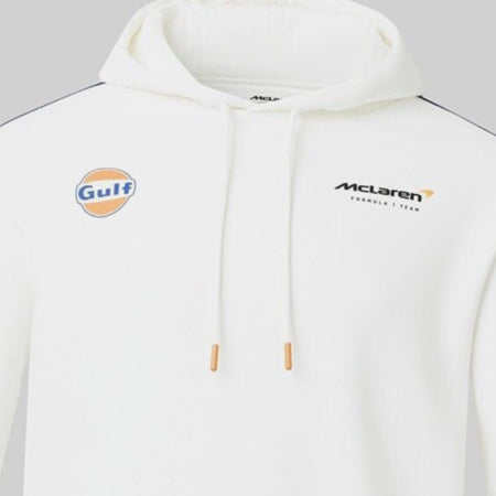 McLaren Gulf Formula One Team Official Merchandise Adults Core Logo Over Head Hoodie Snow White - Pit-Lane Motorsport