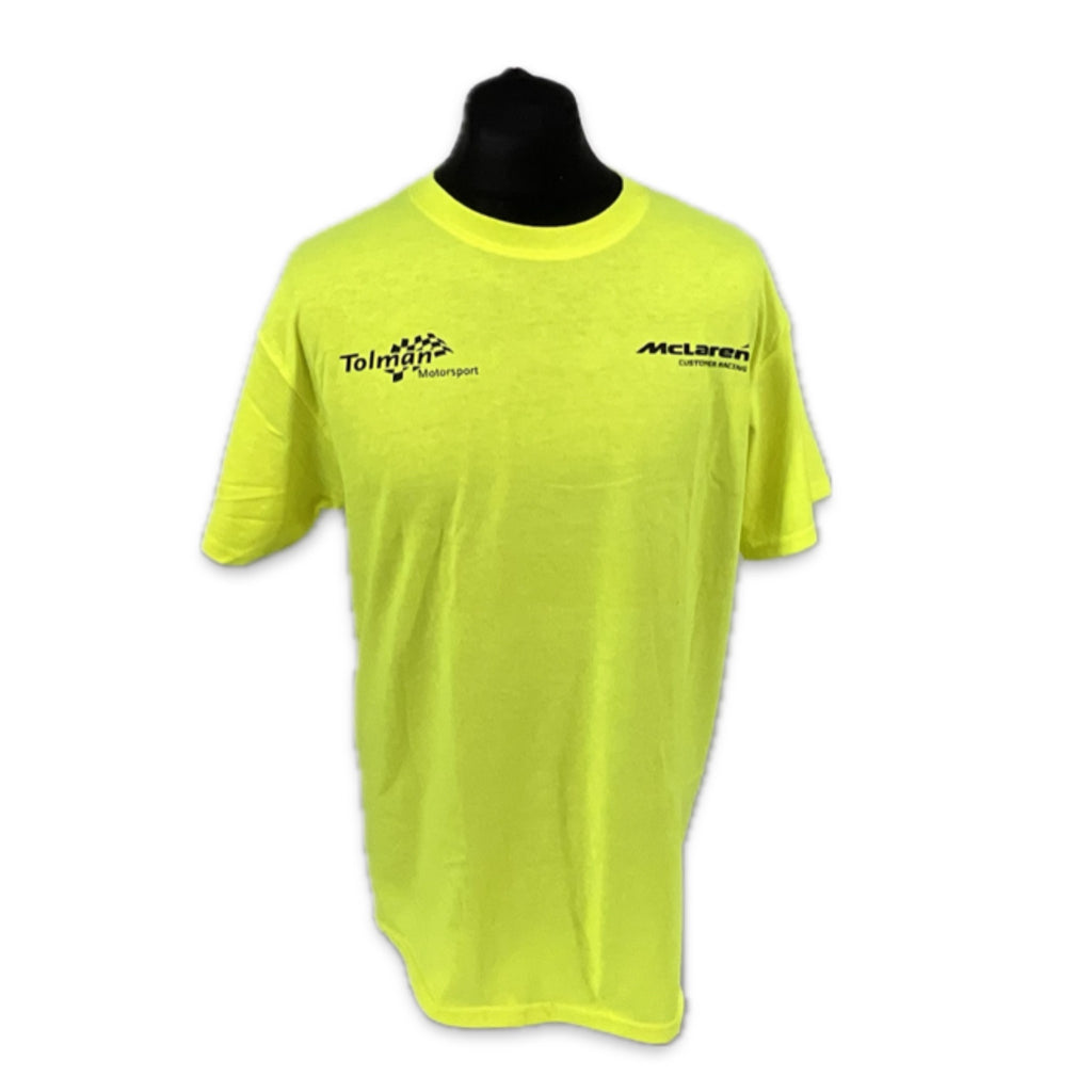 McLaren Motorsport Racing Team British GT Championship #5 570S GT Pit Crew Hi-Vis Set Up T-Shirt -Yellow