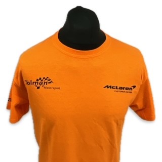 McLaren Motorsport Racing Team British GT Championship 570S GT Pit Crew Hi-Vis Set Up T-Shirt -Orange