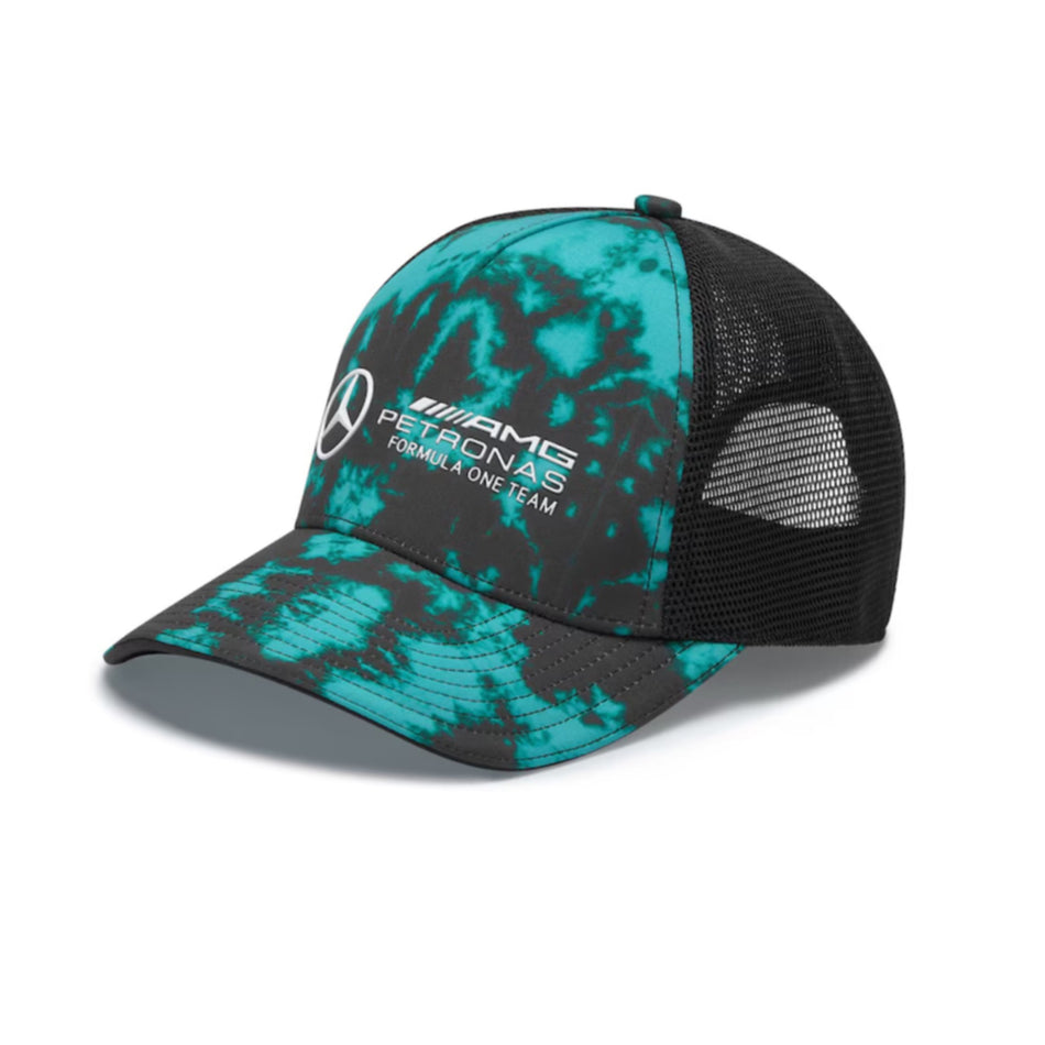 Mercedes AMG F1 Team Official Merchandise Tie Dye Truckers Cap-Green/Black - Pit-Lane Motorsport