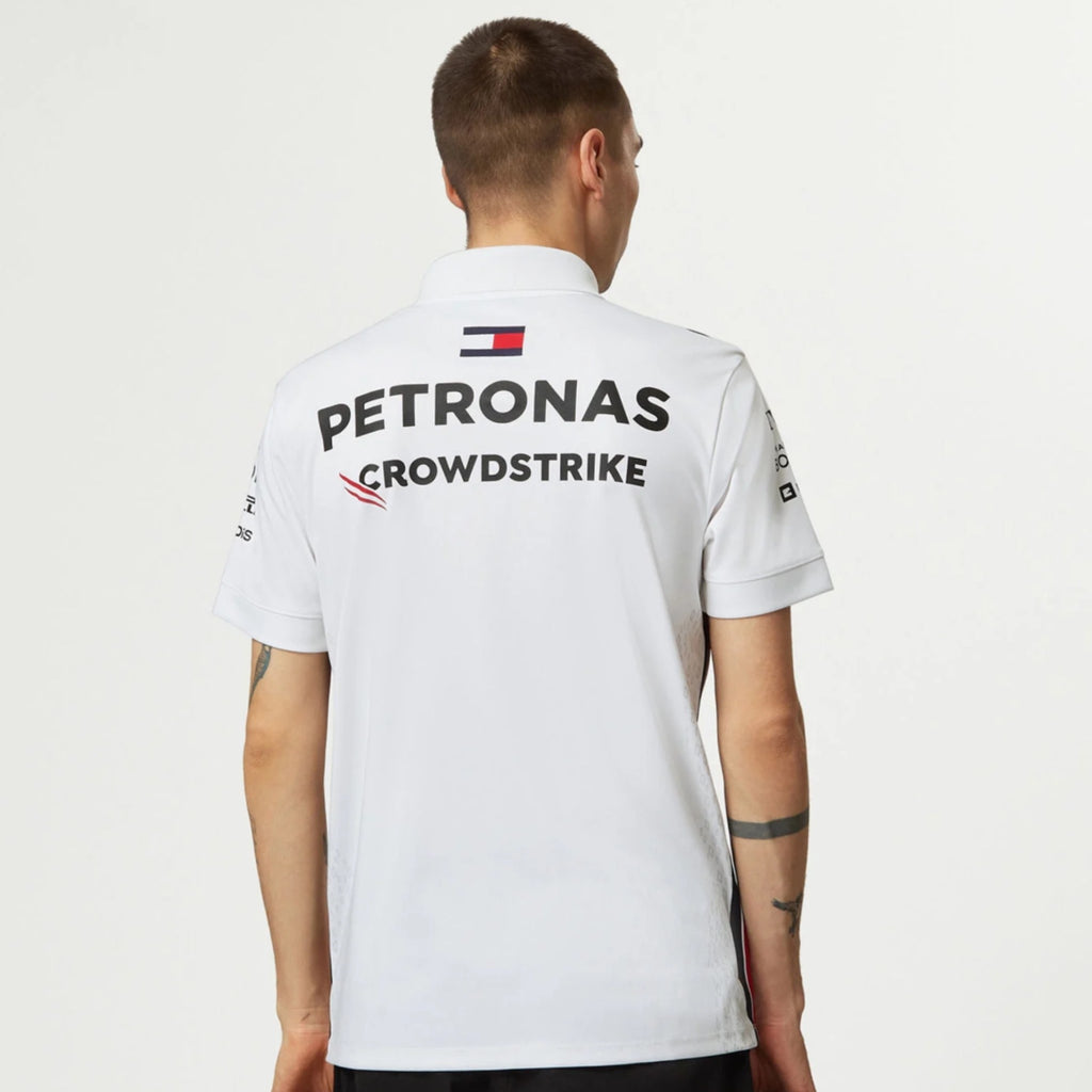 Mercedes AMG Petronas F1 Team Official Merchandise 2023 Team Driver Polo Shirt-White