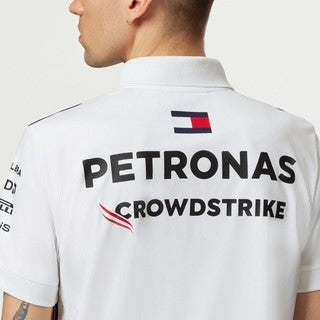 Mercedes AMG Petronas F1 Team Official Merchandise 2023 Team Driver Polo Shirt-White