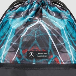 Mercedes AMG Petronas F1 Team Official Merchandise Graffiti Print Draw String  Gym Bag