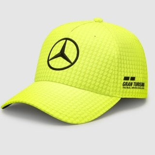 Mercedes AMG Petronas F1 Team Official Merchandise Lewis Hamilton Driver Cap-Neon Yellow-Kids