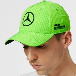 Mercedes AMG Petronas F1 Team Official Merchandise Lewis Hamilton Driver Dad Cap-Neon Green