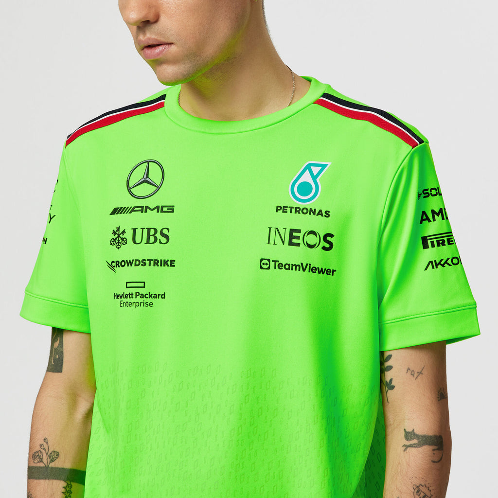 Official Merchandise Mercedes-AMG Petronas  F1 2023 Team Set Up T-shirt-Lime green