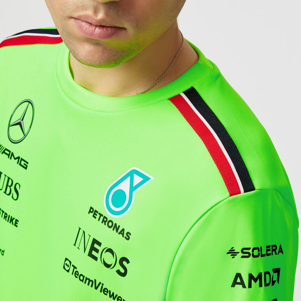 Official Merchandise Mercedes-AMG Petronas  F1 2023 Team Set Up T-shirt-Lime green