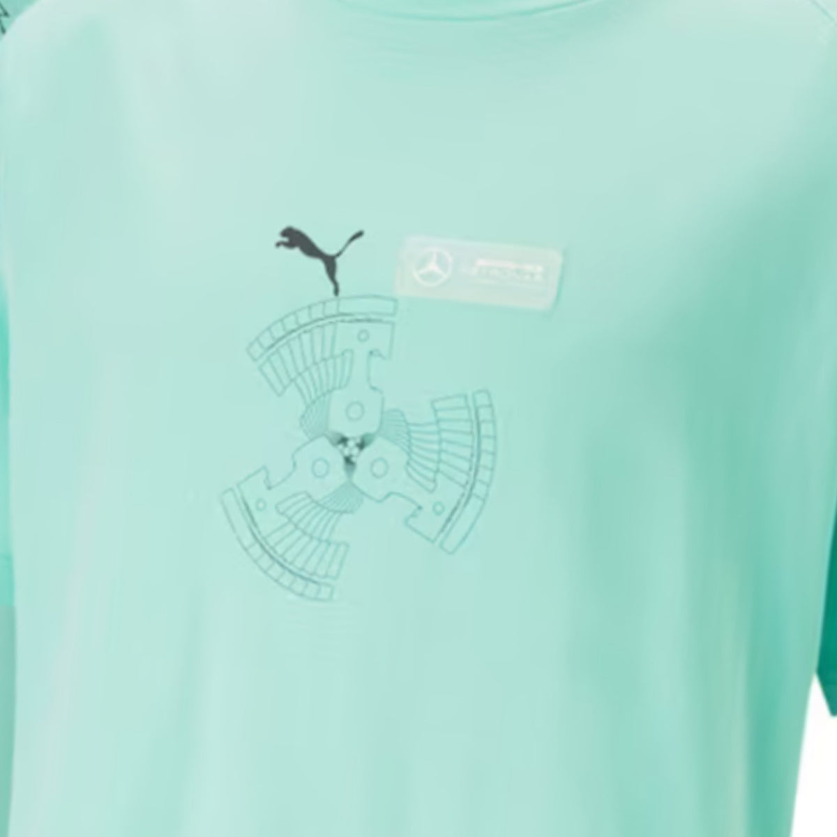 Mercedes AMG Petronas F1 Team Official Merchandise Engine Power Unit Statement T-shirt by Puma-Green - Pit-Lane Motorsport