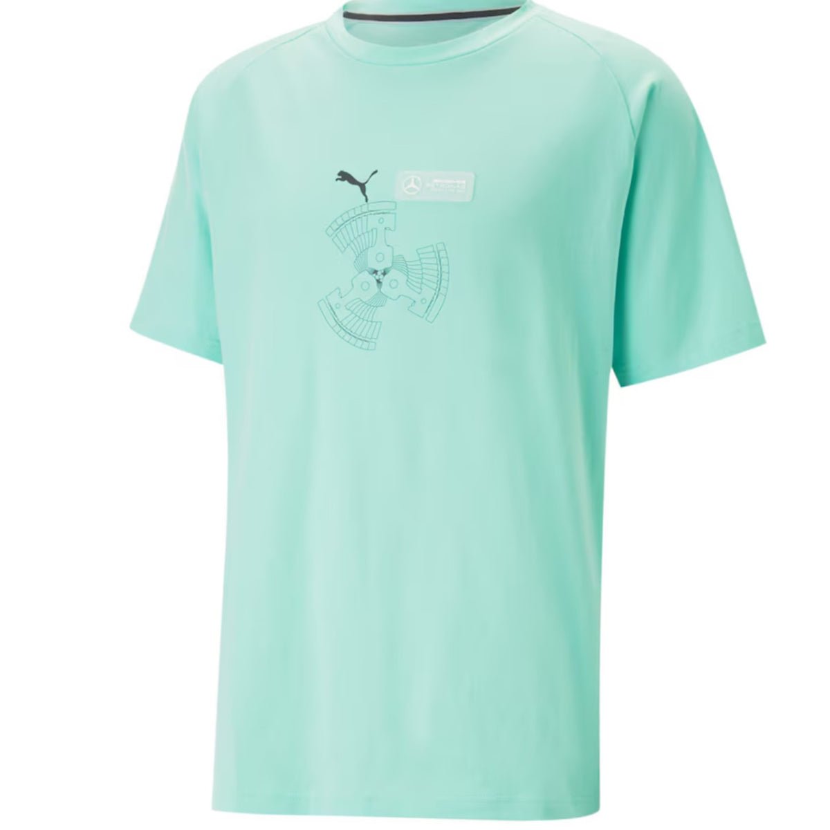 Mercedes AMG Petronas F1 Team Official Merchandise Engine Power Unit Statement T-shirt by Puma-Green - Pit-Lane Motorsport