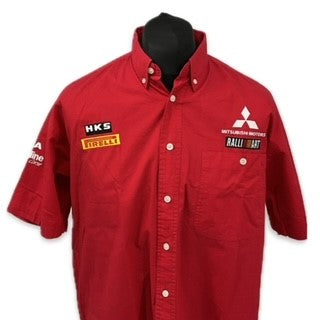 Mitsubishi  Motors RALLI-ART WRC World Rally Championship Team issue Pit Crew Shirt-Red