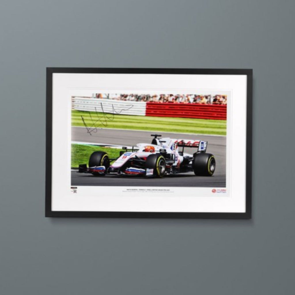 Nikita Mazepin 2021 Haas F1 Team Hand Signed Framed Photograph- British Grand Prix