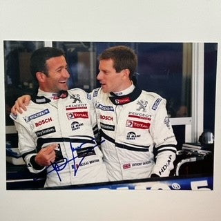 Nicolas Minassian Hand Signed Portrait  Peugeot 908 HPI FAP Le Mans Team Photograph