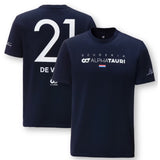 Nyck De Vries Scuderia Alpha Tauri Formula One Team Driver T-Shirt Official Merchandise-Blue