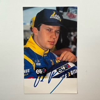 Olivier Panis Hand Signed 1995 Gitanes Ligier F1 Team Post Card