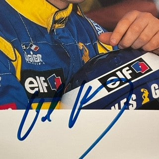 Olivier Panis Hand Signed 1995 Gitanes Ligier F1 Team Post Card