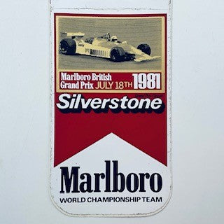 Genuine Origional 1981 Silverstone Marlboro British Grand Prix Event Sticker
