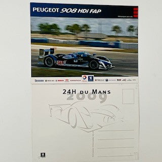 Peugeot 908 HDI FAP Team Official Le Mans Postcard