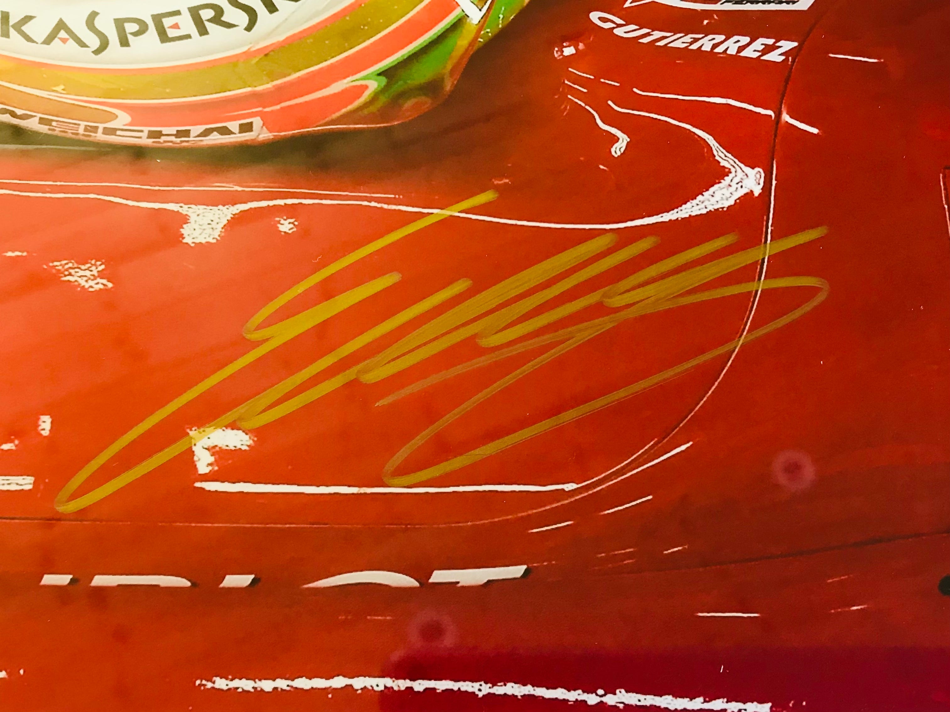 Scuderia Ferrari&nbsp; F1 Team Official 2013 Esteban Gutierrez&nbsp; Hand Signed and Framed Limited Edition Photo Print. - Pit-Lane Motorsport
