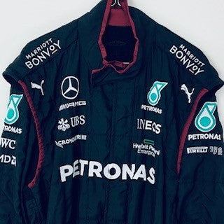 Mercedes AMG Petronas F1 Used Team Issued Mechanics Race Suit-Black