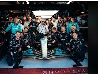 2024 Mercedes AMG Petronas F1 Team Issued Mechanics Race Suit Front Jack Man-Teal - Pit-Lane Motorsport