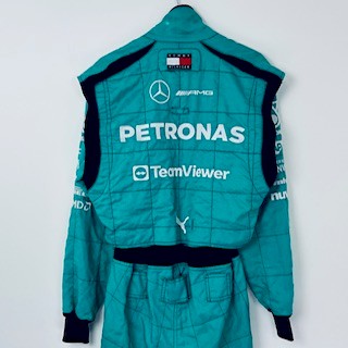 2024 Mercedes AMG Petronas F1 Team Issued Mechanics Race Suit Front Jack Man-Teal - Pit-Lane Motorsport
