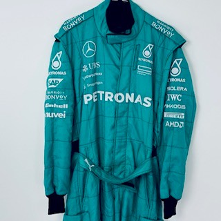 2024 Mercedes AMG Petronas F1 Team Issued Mechanics Race Suit Front Jack Man-Teal - Pit-Lane Motorsport