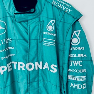2024 Mercedes AMG Petronas F1 Team Issued Mechanics Race Suit Front Jack Man-Teal - Pit-Lane Motorsport