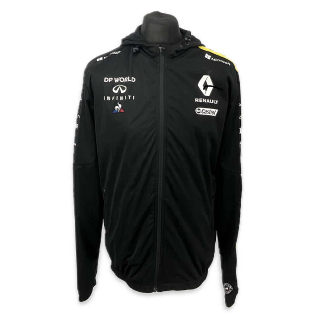 Renault DP World t F1 Team Official Team Issue Pit Crew Hooded Shell Jacket -Black