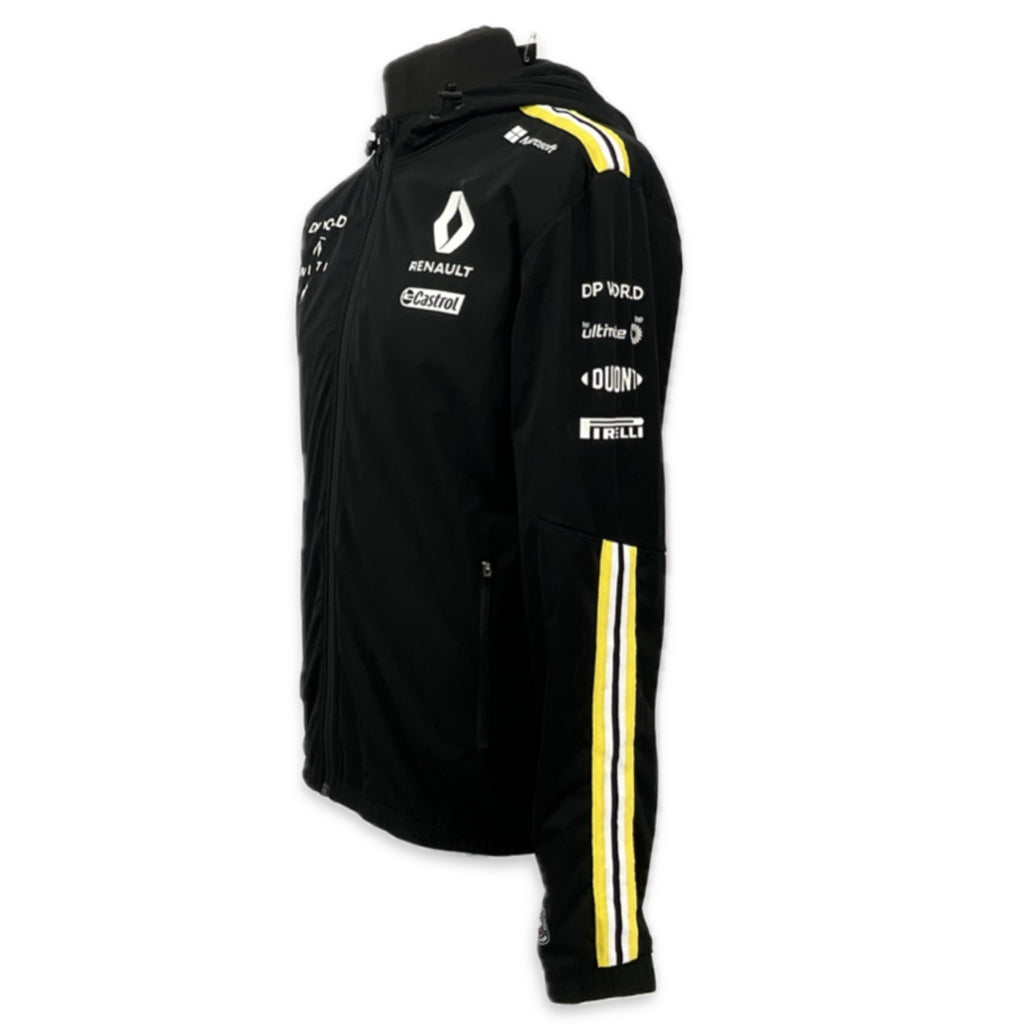 Renault DP World t F1 Team Official Team Issue Pit Crew Hooded Shell Jacket -Black