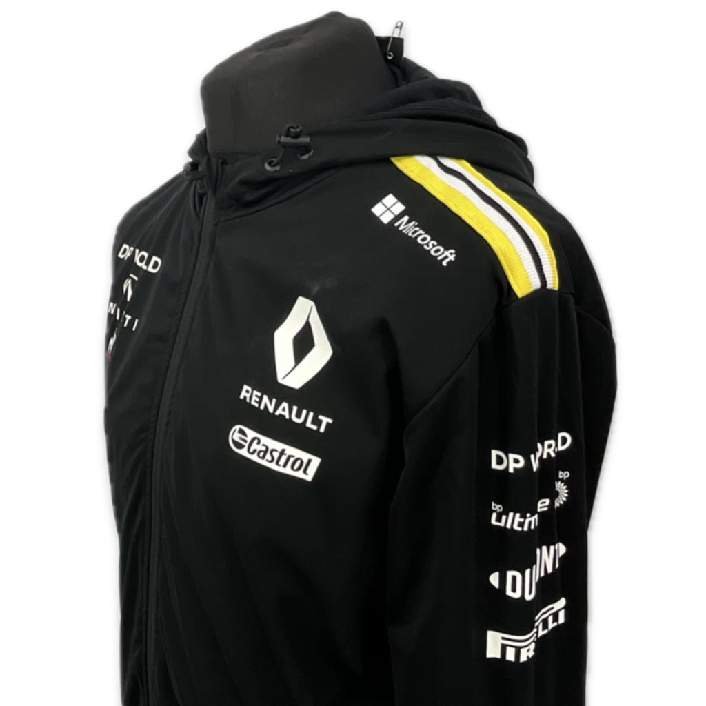 Renault DP World t F1 Team Official Team Issue Pit Crew Hooded Shell Jacket -Black