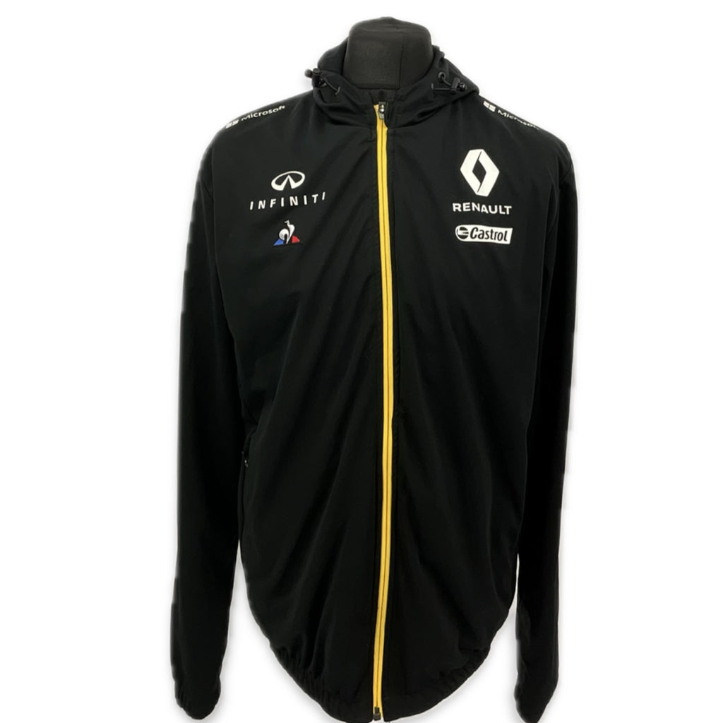 Renault F1 Team Official Team Issue Pit Crew Hooded Shell Jacket -Black